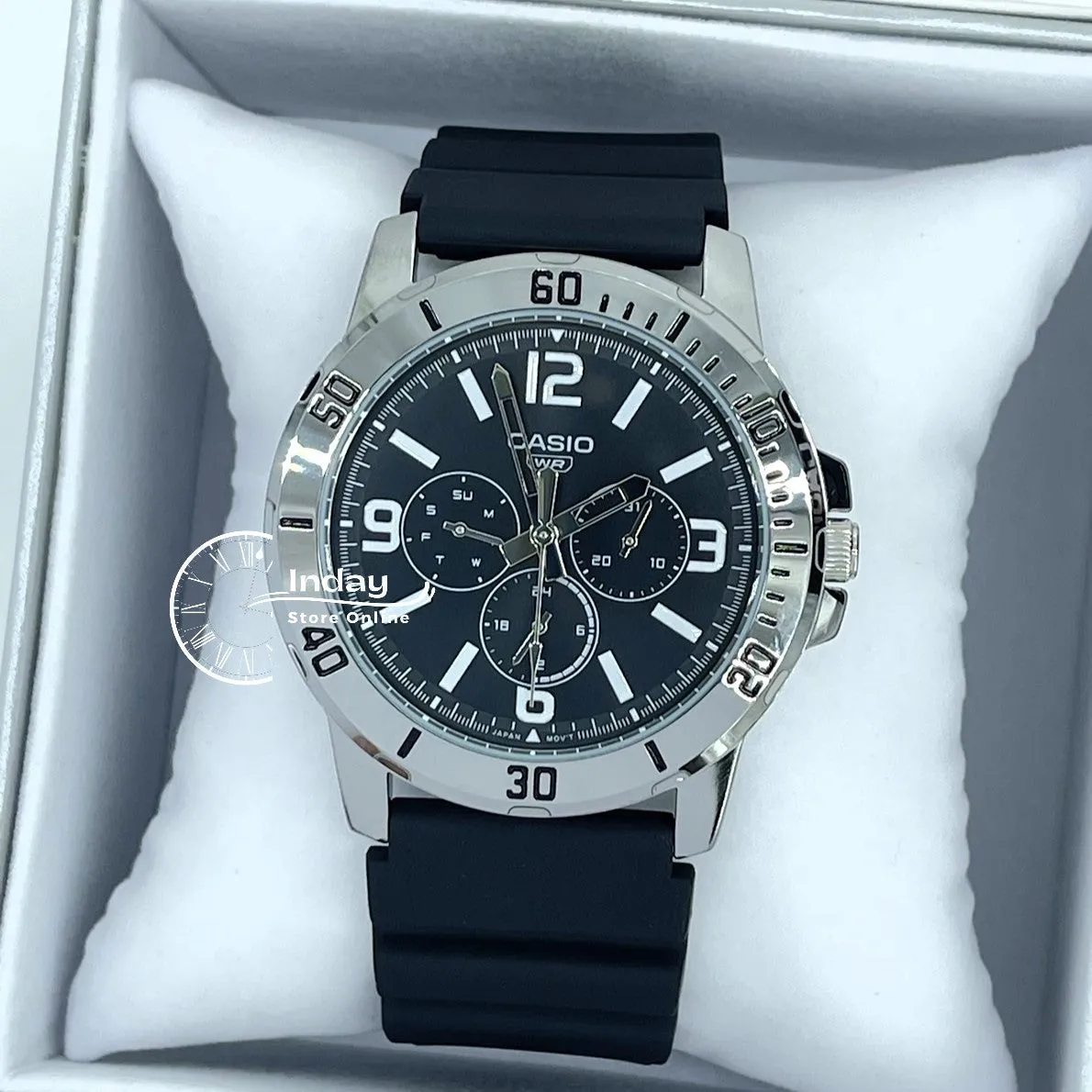 Casio Men's Watch MTP-VD300-1B Resin Band Mineral Glass