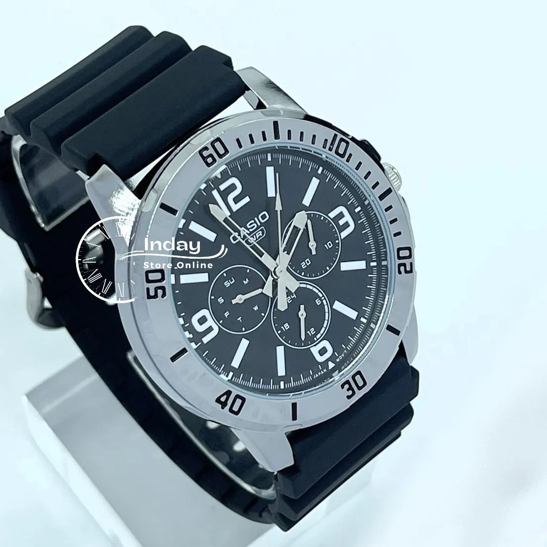 Casio Men's Watch MTP-VD300-1B Resin Band Mineral Glass
