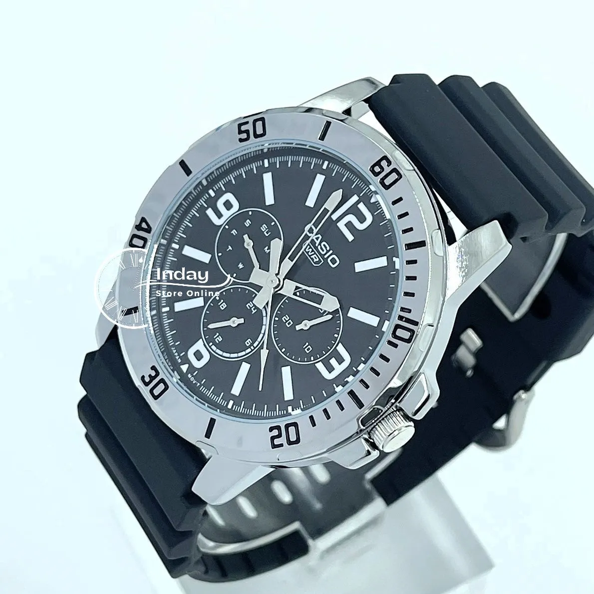 Casio Men's Watch MTP-VD300-1B Resin Band Mineral Glass