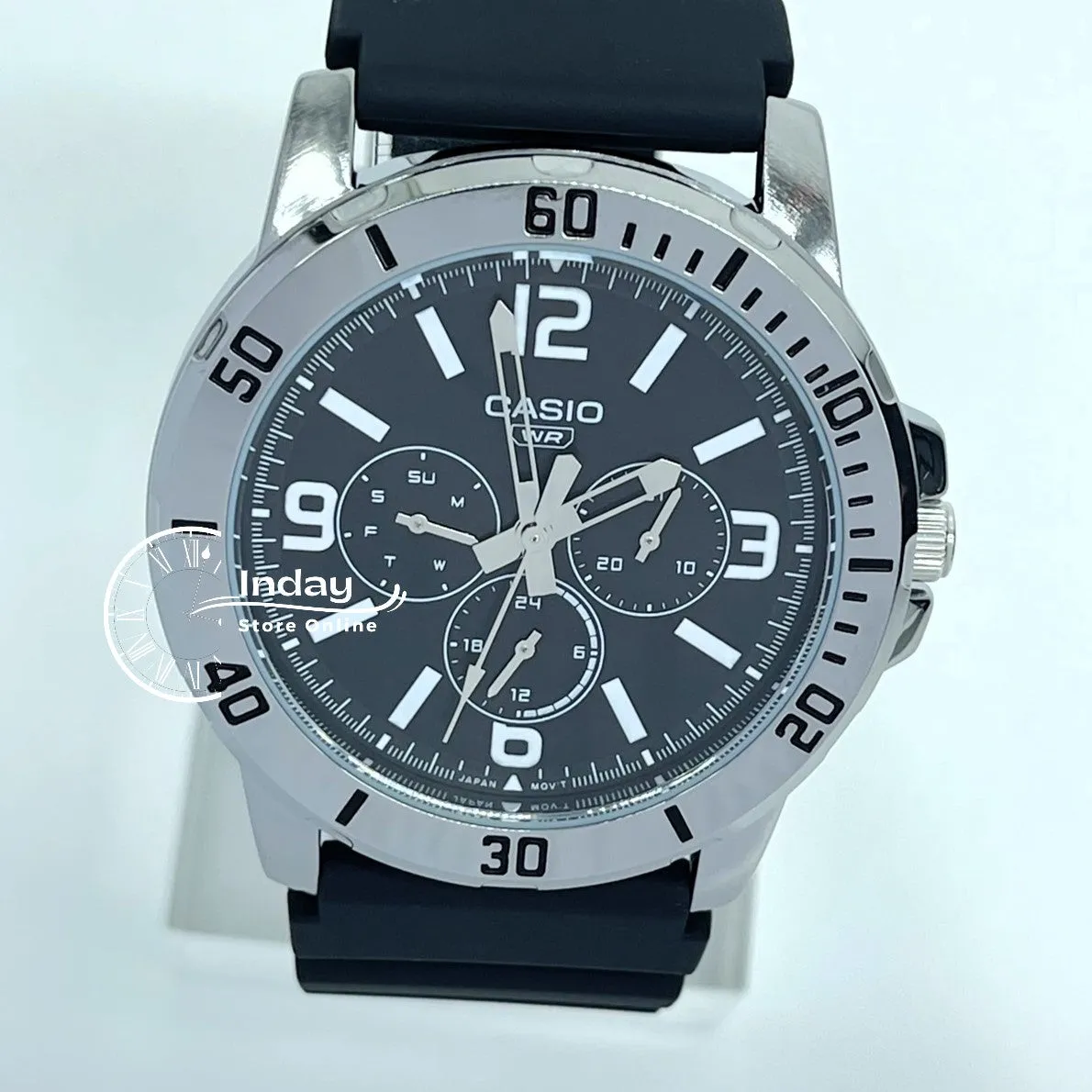 Casio Men's Watch MTP-VD300-1B Resin Band Mineral Glass