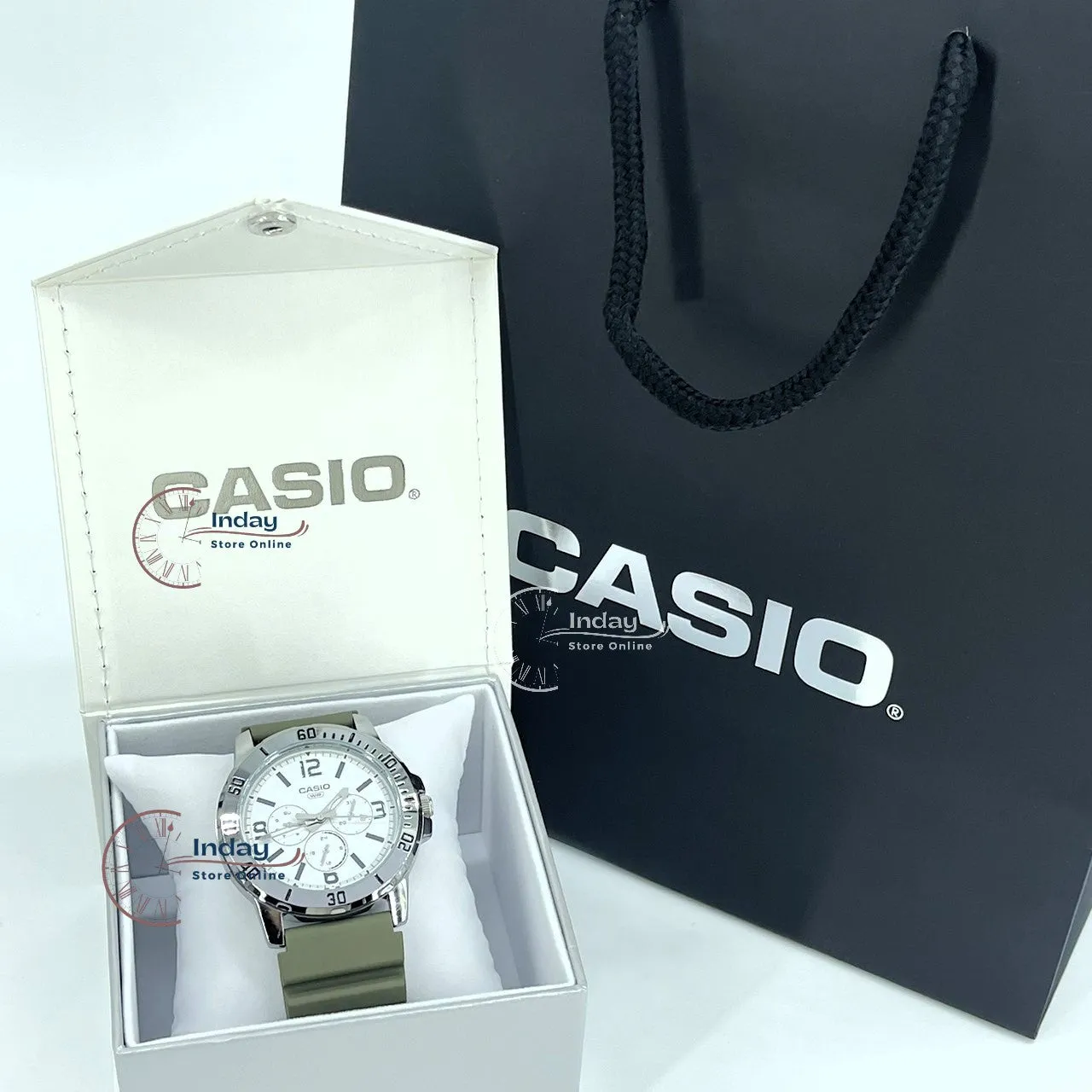 Casio Men's Watch MTP-VD300-3B Resin Band Mineral Glass