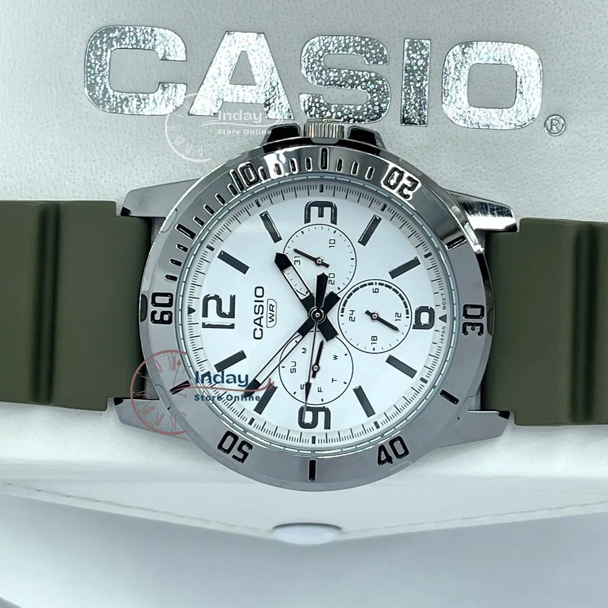 Casio Men's Watch MTP-VD300-3B Resin Band Mineral Glass