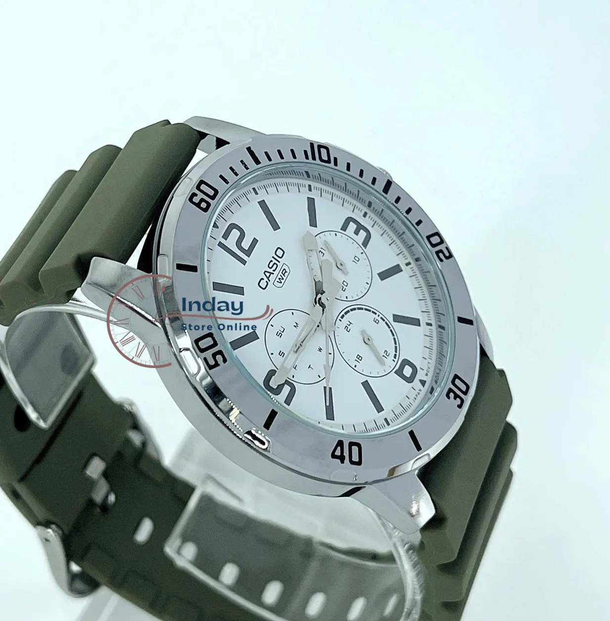 Casio Men's Watch MTP-VD300-3B Resin Band Mineral Glass