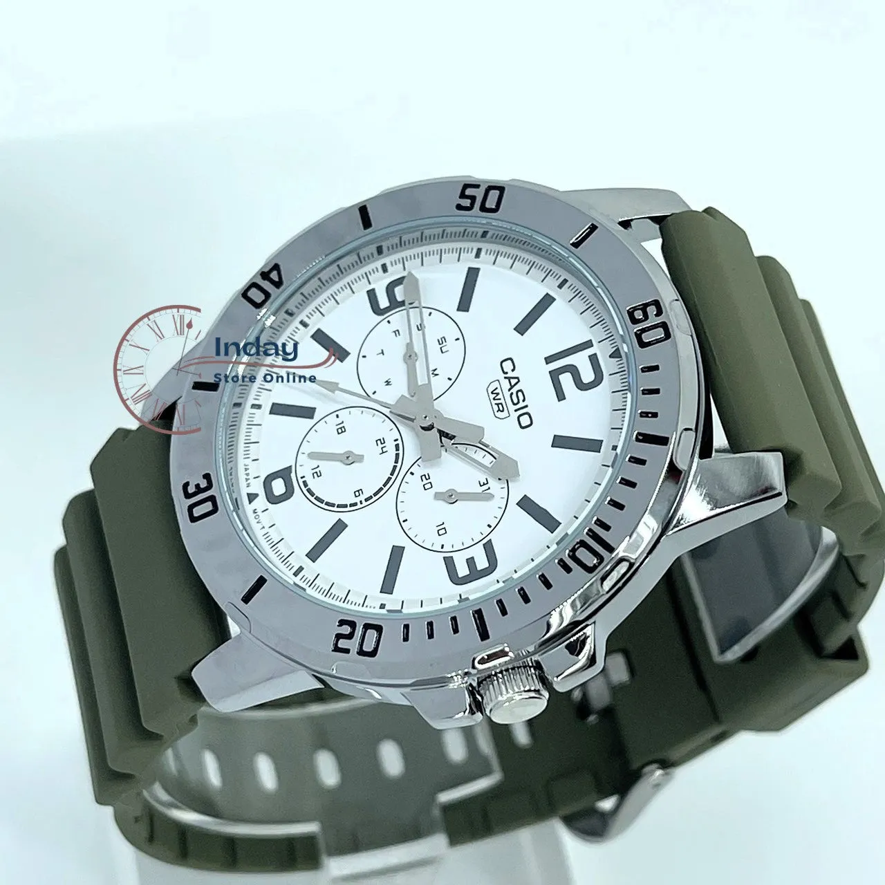 Casio Men's Watch MTP-VD300-3B Resin Band Mineral Glass