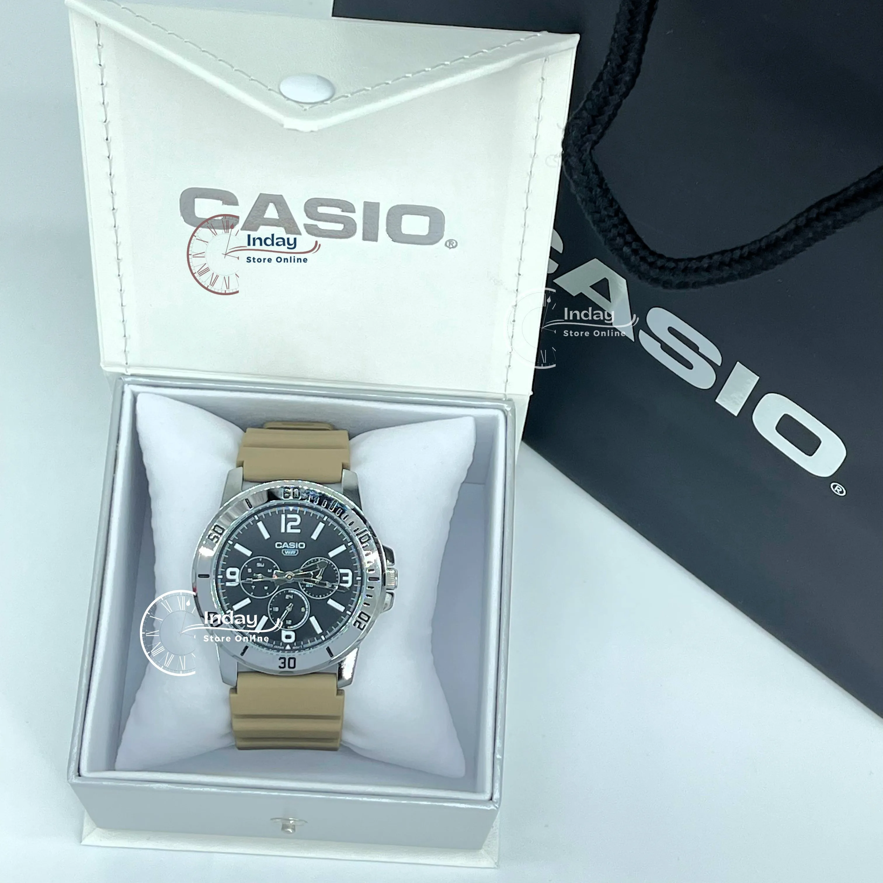 Casio Men's Watch MTP-VD300-5B Resin Band Mineral Glass