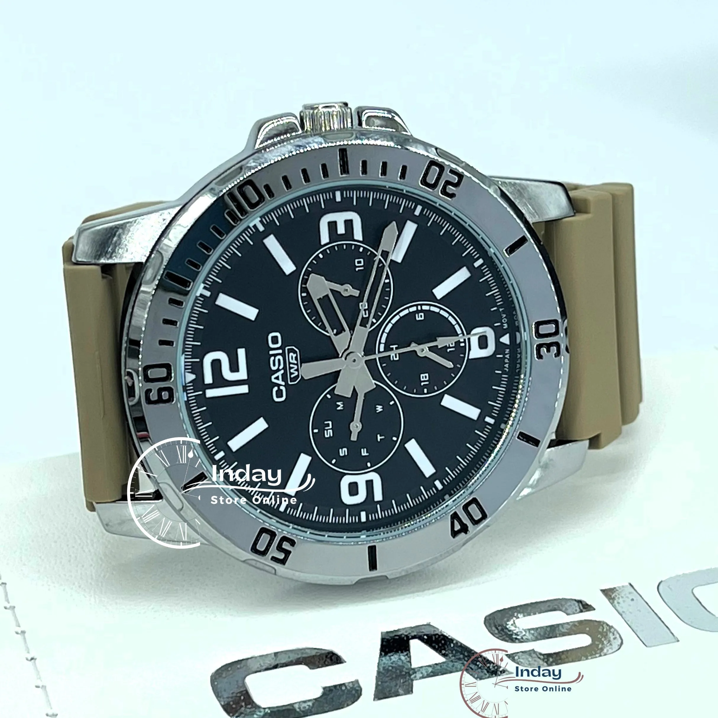 Casio Men's Watch MTP-VD300-5B Resin Band Mineral Glass