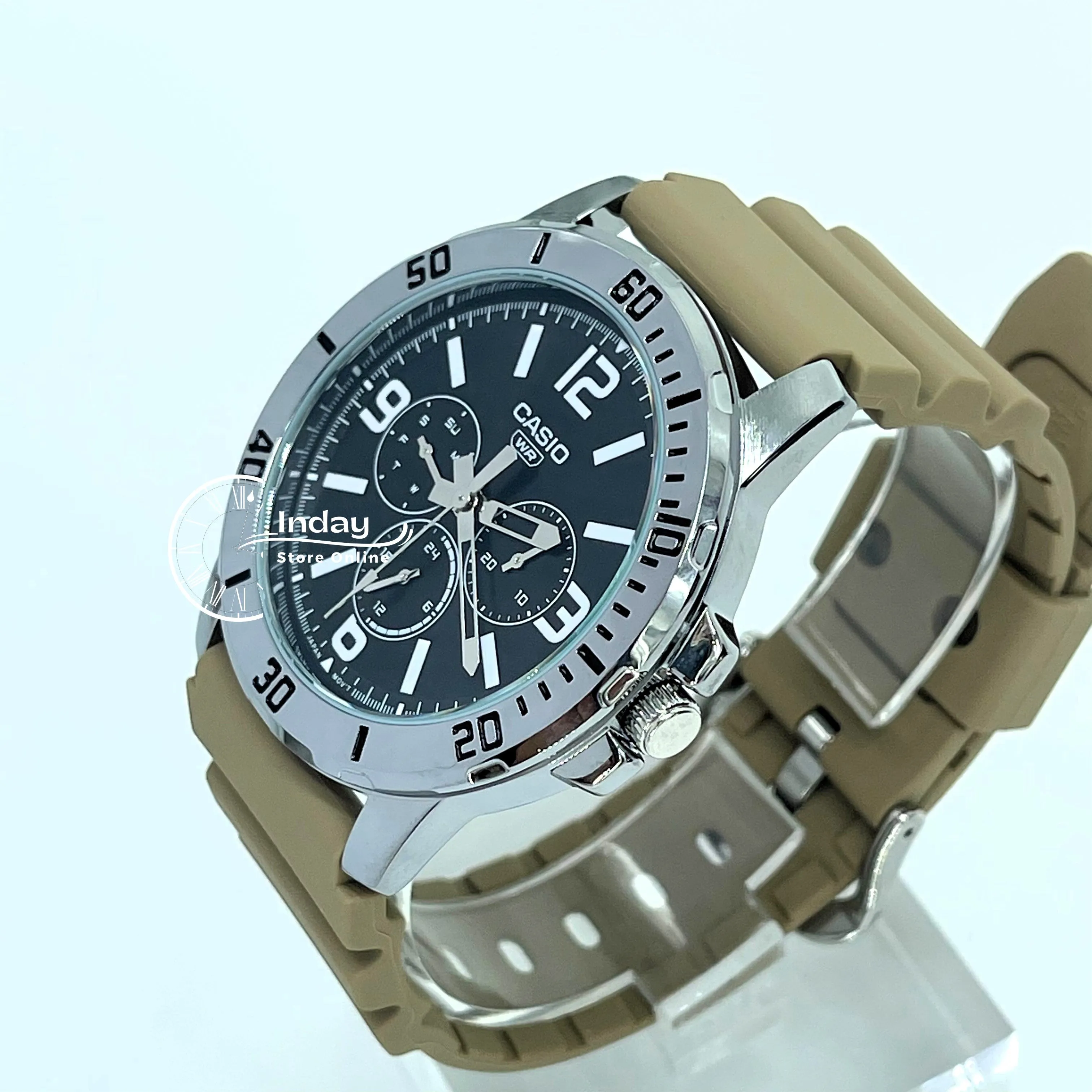 Casio Men's Watch MTP-VD300-5B Resin Band Mineral Glass