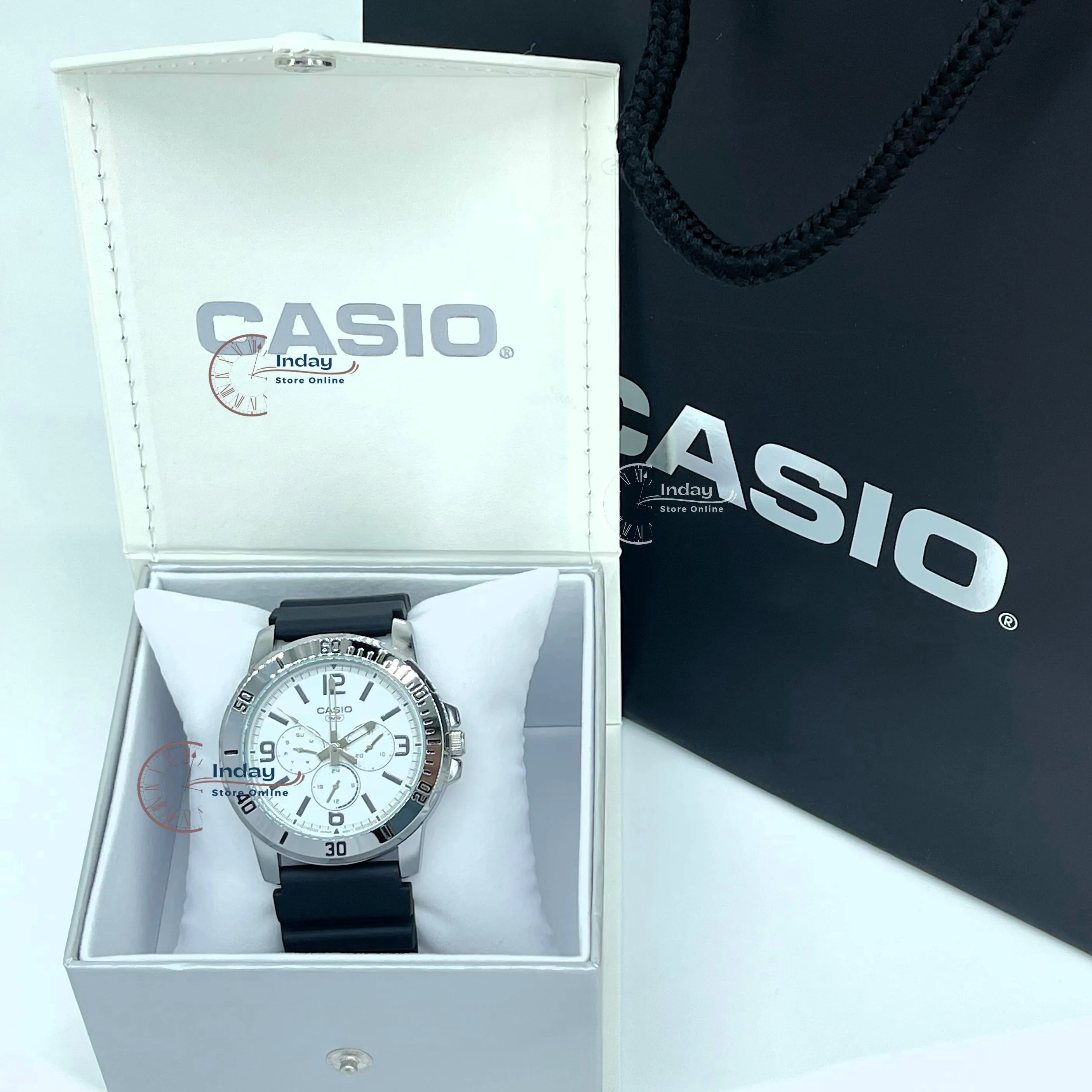Casio Men's Watch MTP-VD300-7B Resin Band Mineral Glass Sporty Design