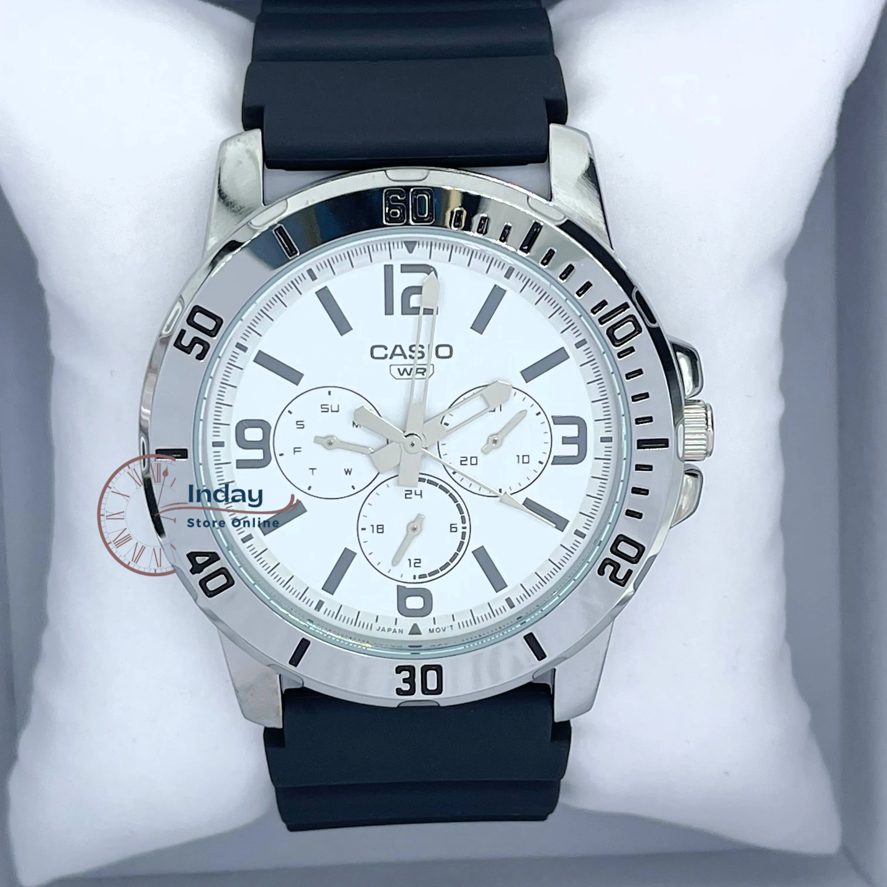 Casio Men's Watch MTP-VD300-7B Resin Band Mineral Glass Sporty Design