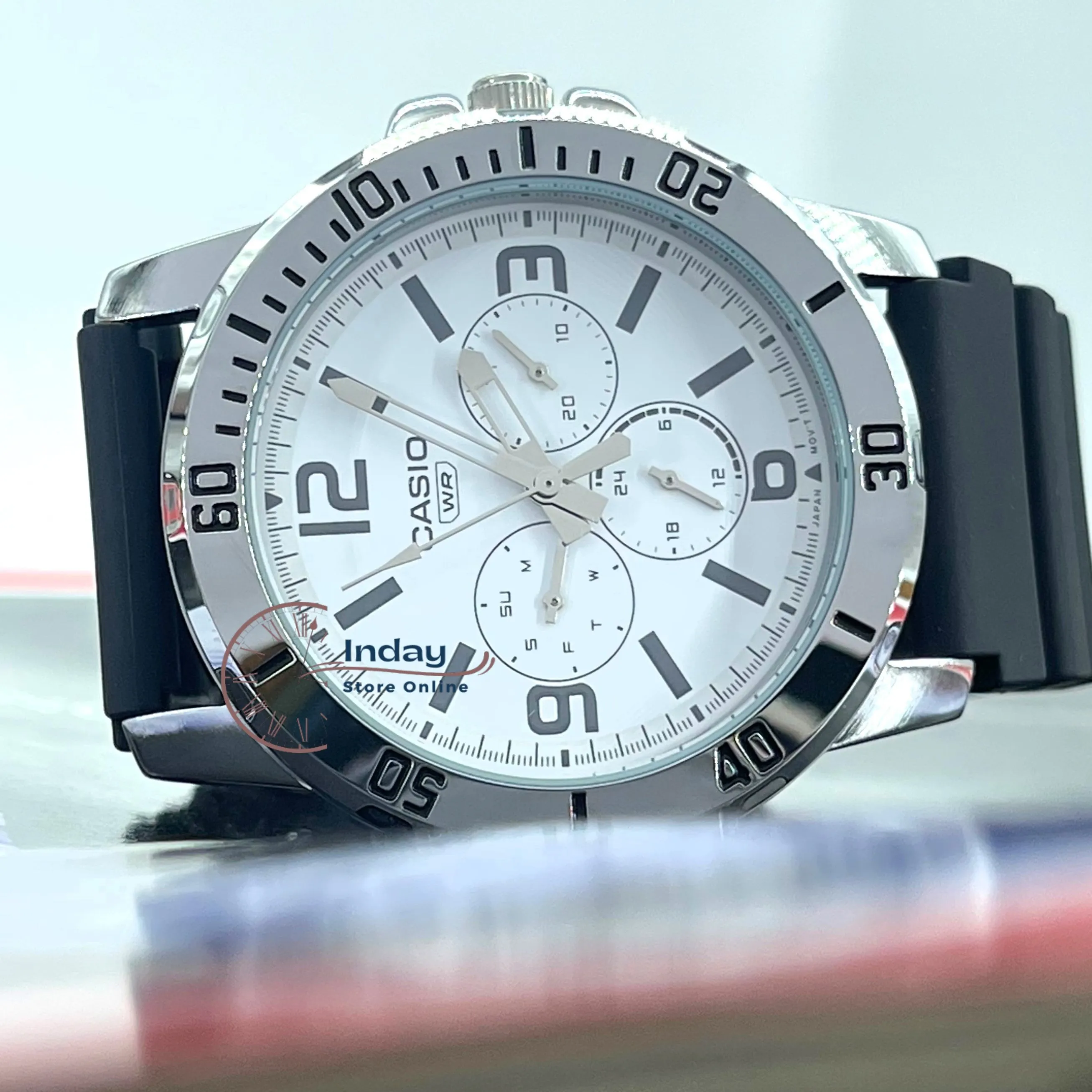 Casio Men's Watch MTP-VD300-7B Resin Band Mineral Glass Sporty Design