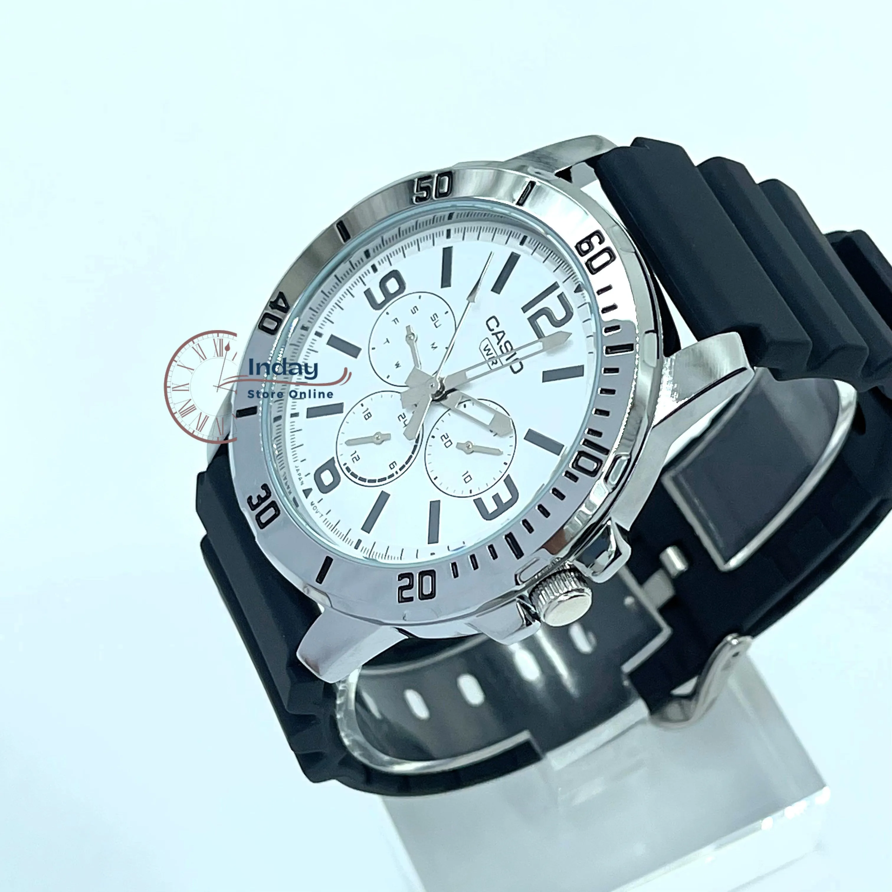 Casio Men's Watch MTP-VD300-7B Resin Band Mineral Glass Sporty Design