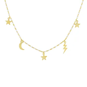 Celestial Enamel Beaded Necklace