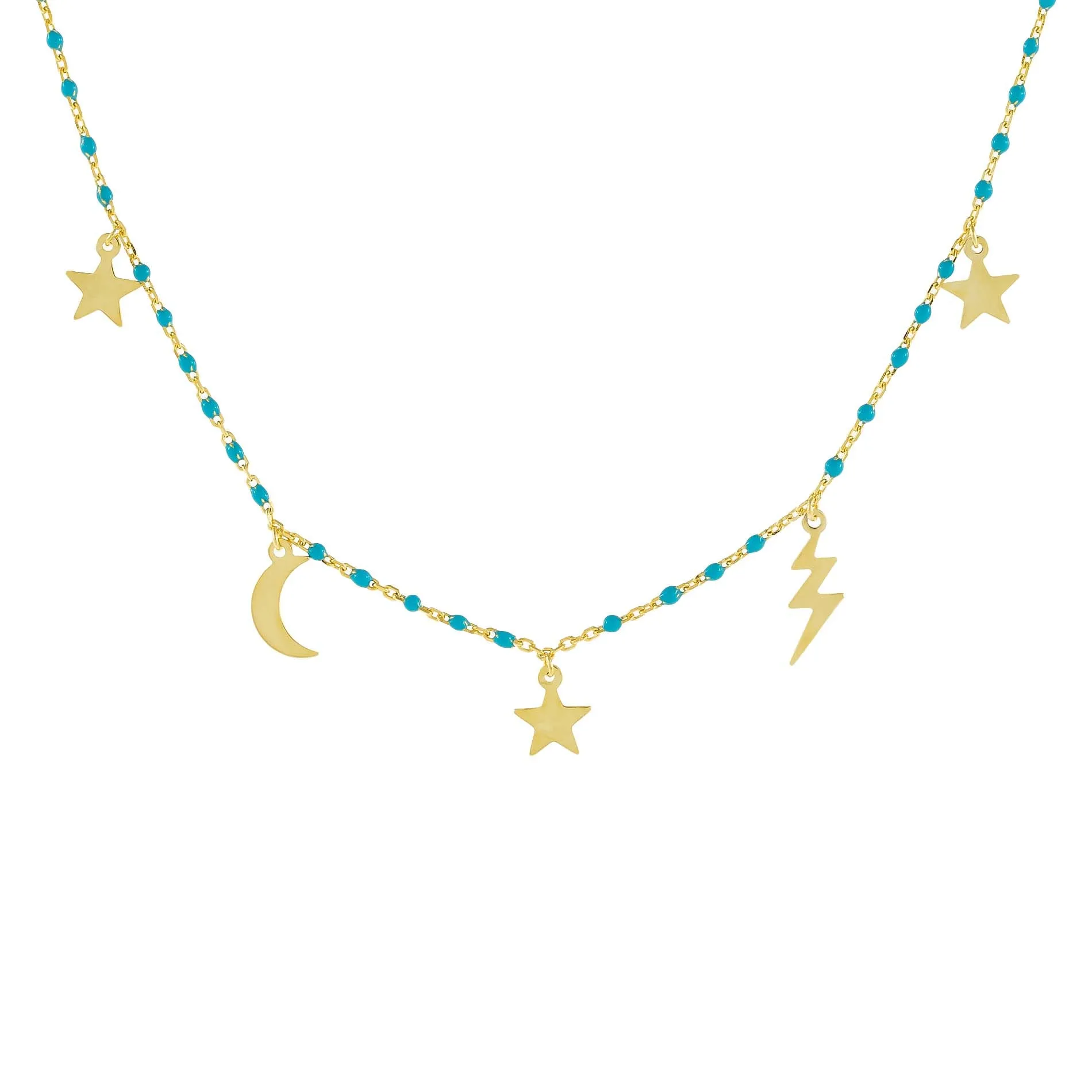 Celestial Enamel Beaded Necklace