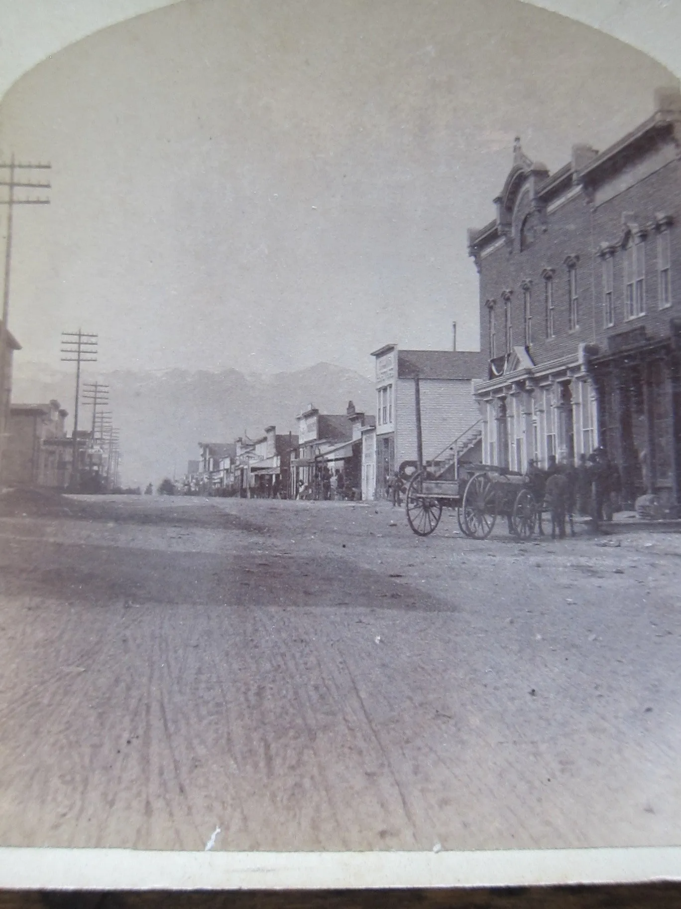 Charles Emery 1880 Stereoscope Card of the Post Office, Main St. Silver Cliff, Colorado