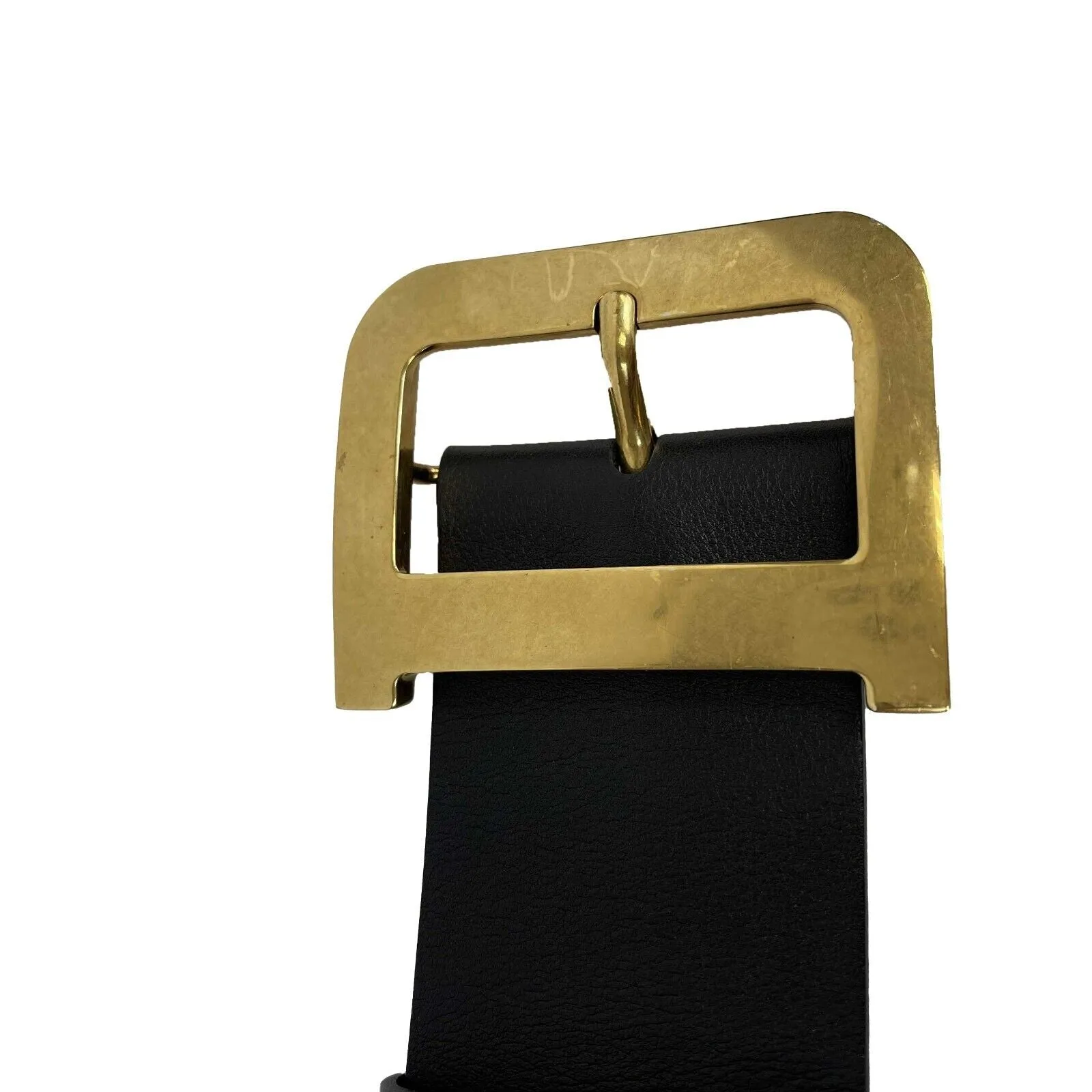 Christian Dior - Diorquake Leather D Buckle Black Belt - SIze 80 Fits US M/4-6