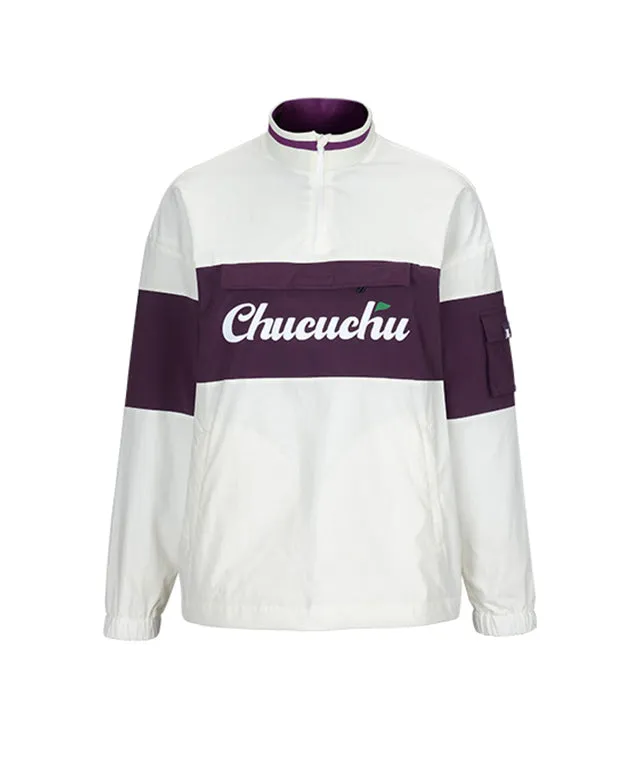 CHUCUCHU Color Point Anorak Jumper - Purple/White