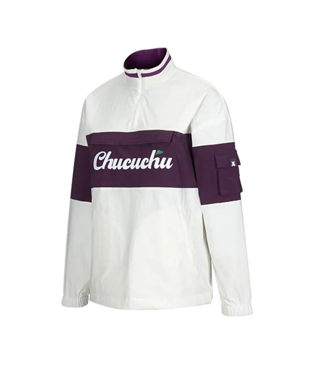 CHUCUCHU Color Point Anorak Jumper - Purple/White