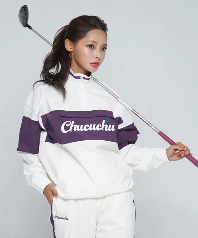 CHUCUCHU Color Point Anorak Jumper - Purple/White