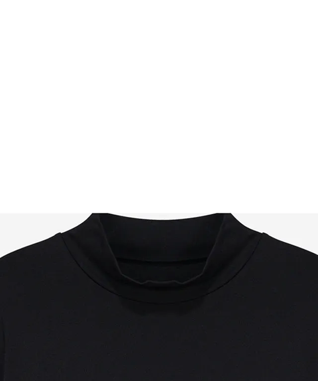 CHUCUCHU Men's Half Neck Authentic T-Shirt - Black