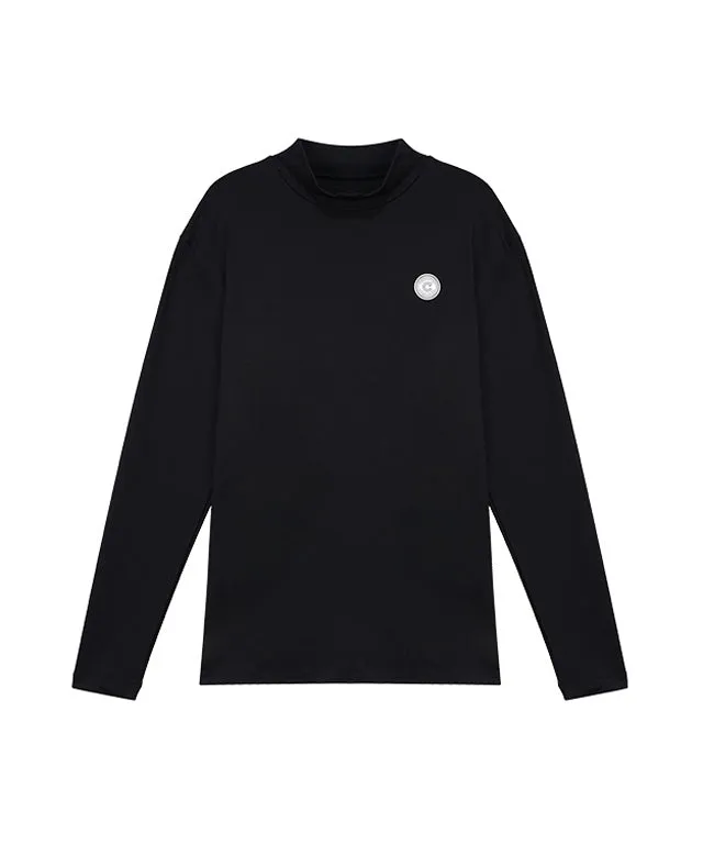 CHUCUCHU Men's Half Neck Authentic T-Shirt - Black