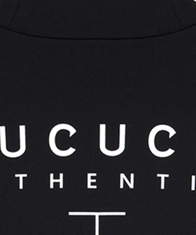 CHUCUCHU Men's Half Neck Authentic T-Shirt - Black
