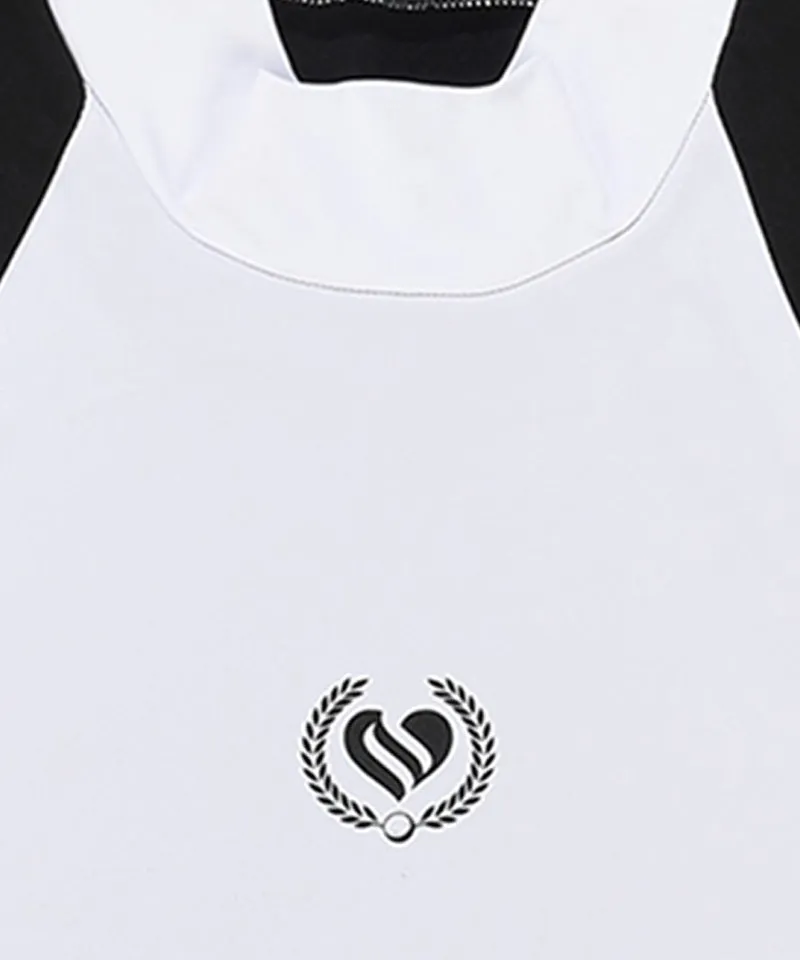CHUCUCHU Shoulder Point Half Neck Top - White