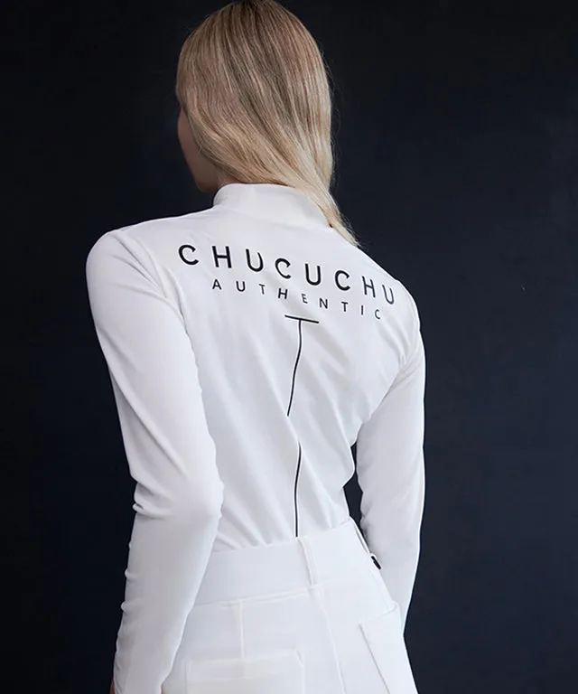 CHUCUCHU Women's Half Neck Authentic T-Shirt - White