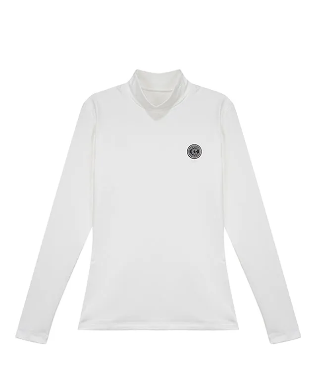 CHUCUCHU Women's Half Neck Authentic T-Shirt - White