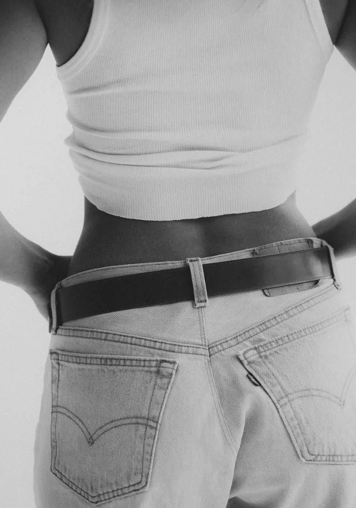 Classic Belt- Textured Noir