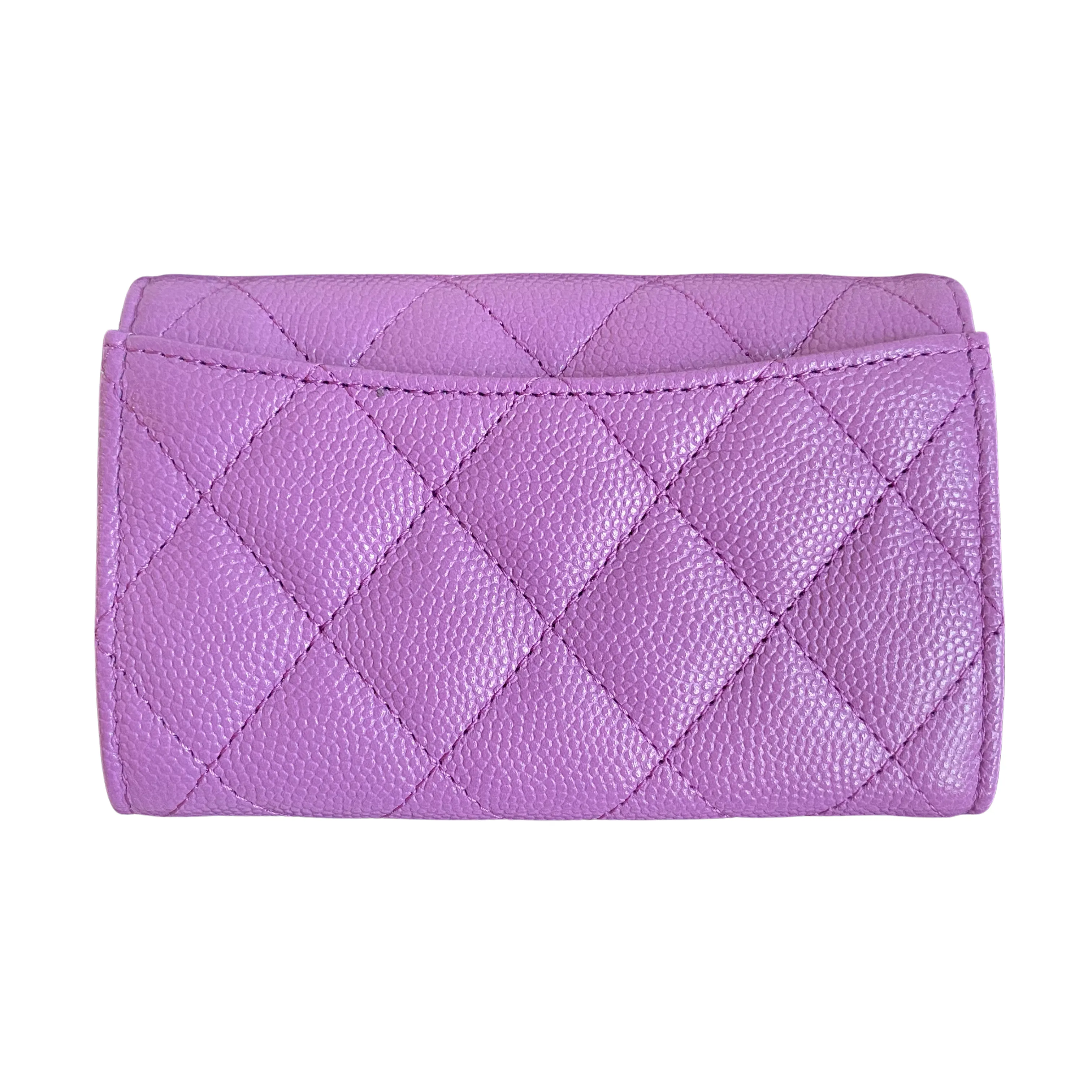 Classic Flap Card Holder in 22S Purple Caviar