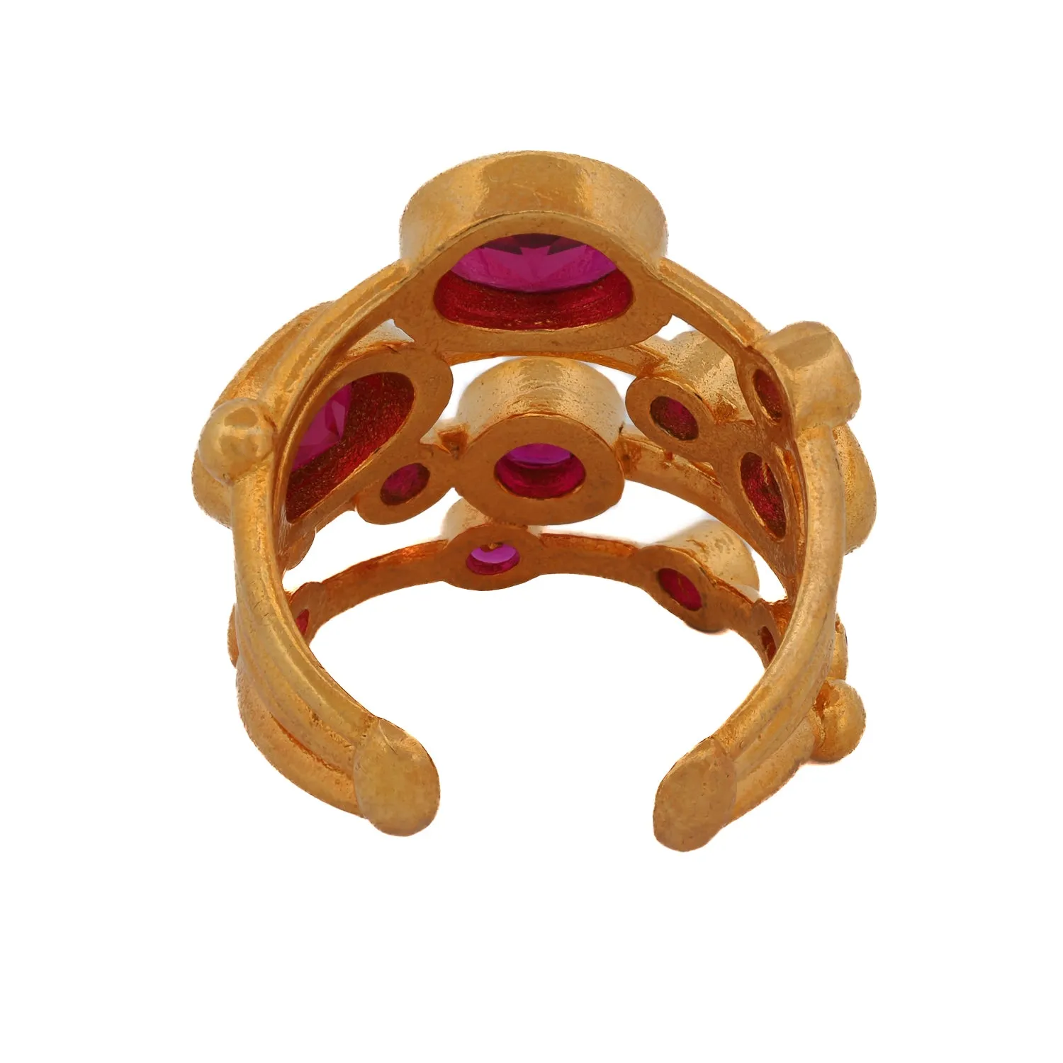 Cleopatra Ruby & Gold Adjustable Statement Ring