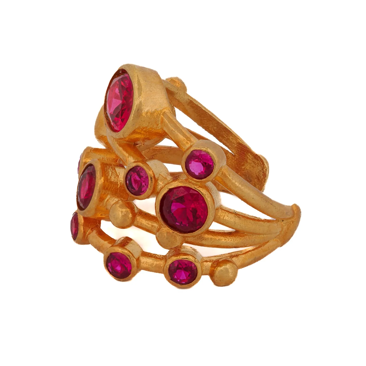 Cleopatra Ruby & Gold Adjustable Statement Ring