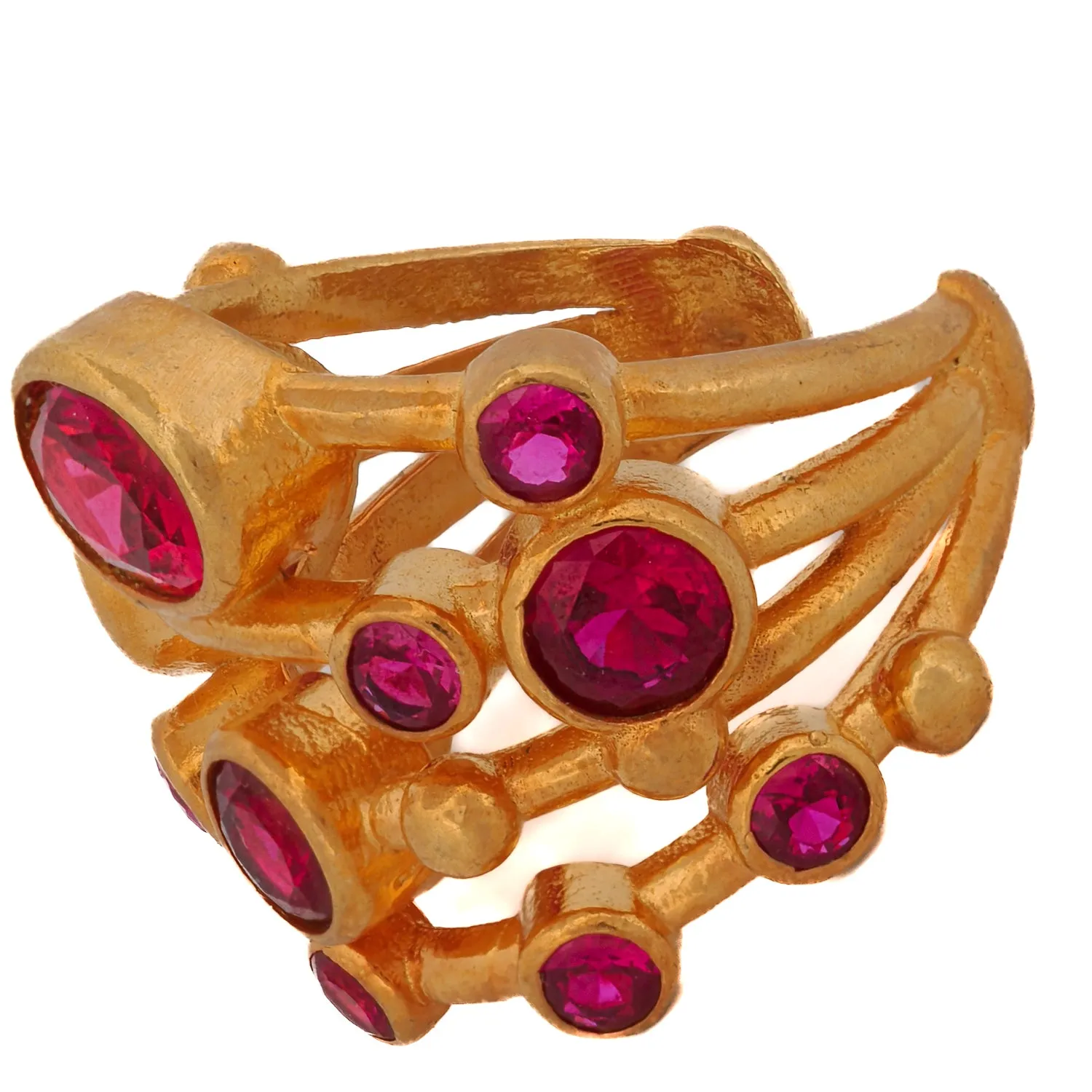 Cleopatra Ruby & Gold Adjustable Statement Ring