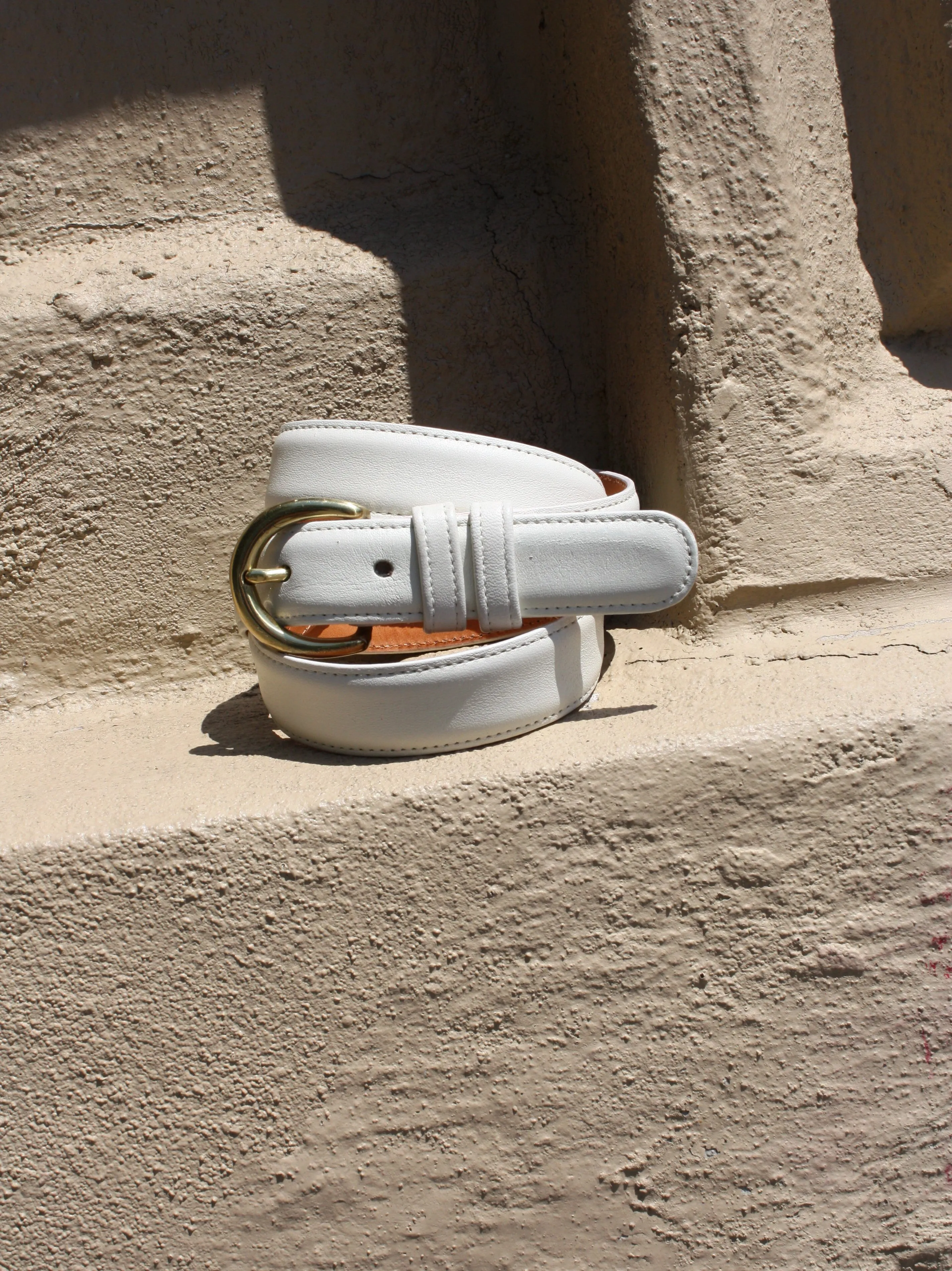 Coach White Leather Belt