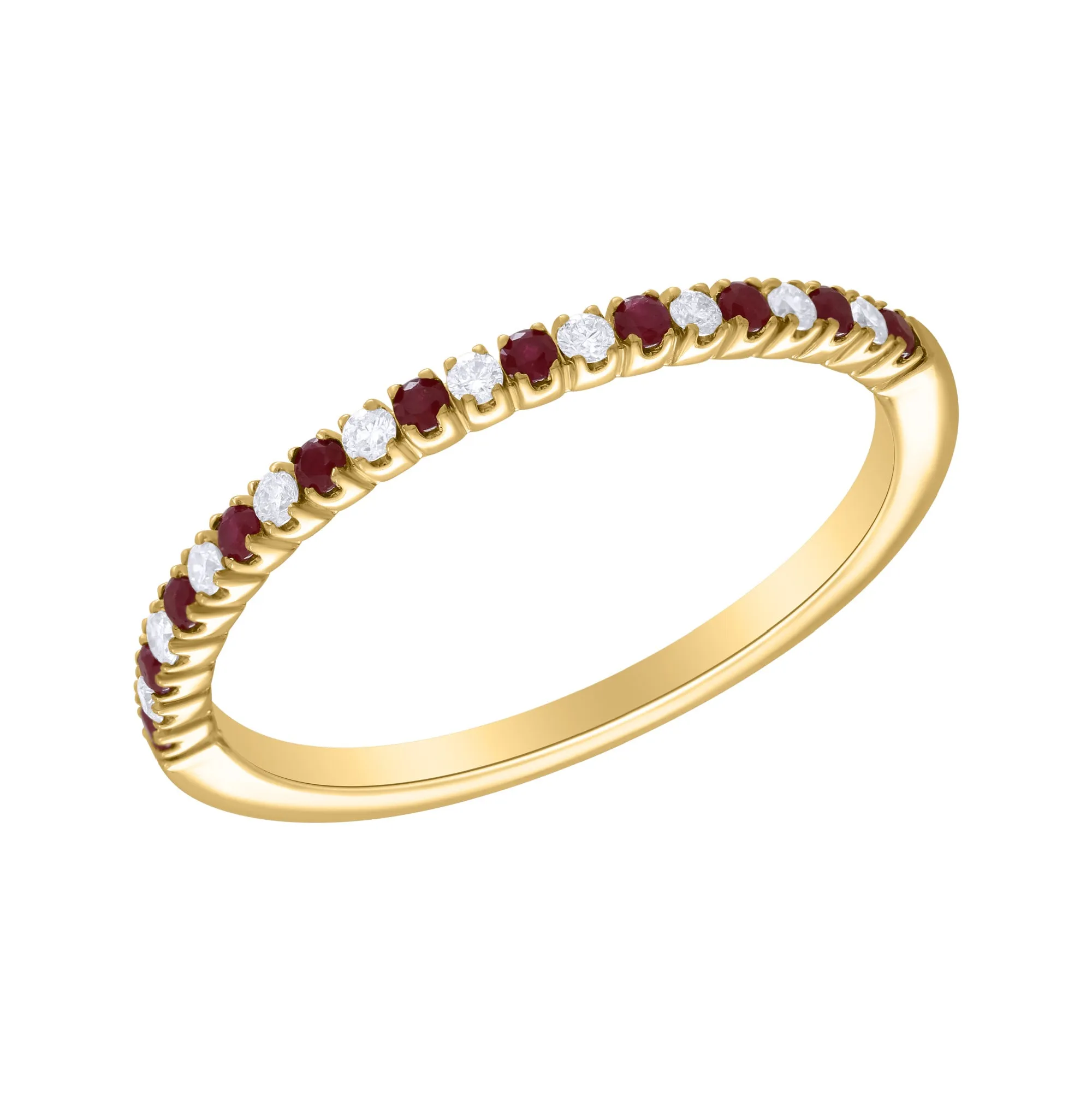 Color Stone and Diamond Band Ring