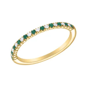 Color Stone and Diamond Band Ring