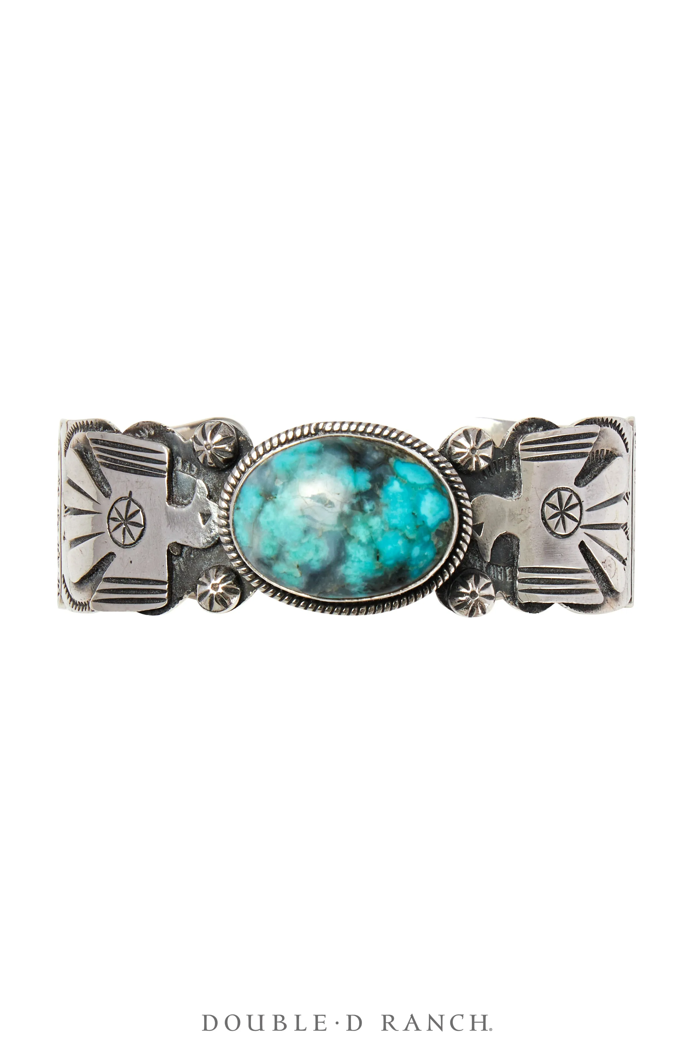 Cuff, Fred Harvey Railroad Era, Turquoise With Thunderbirds, Vintage, 3831