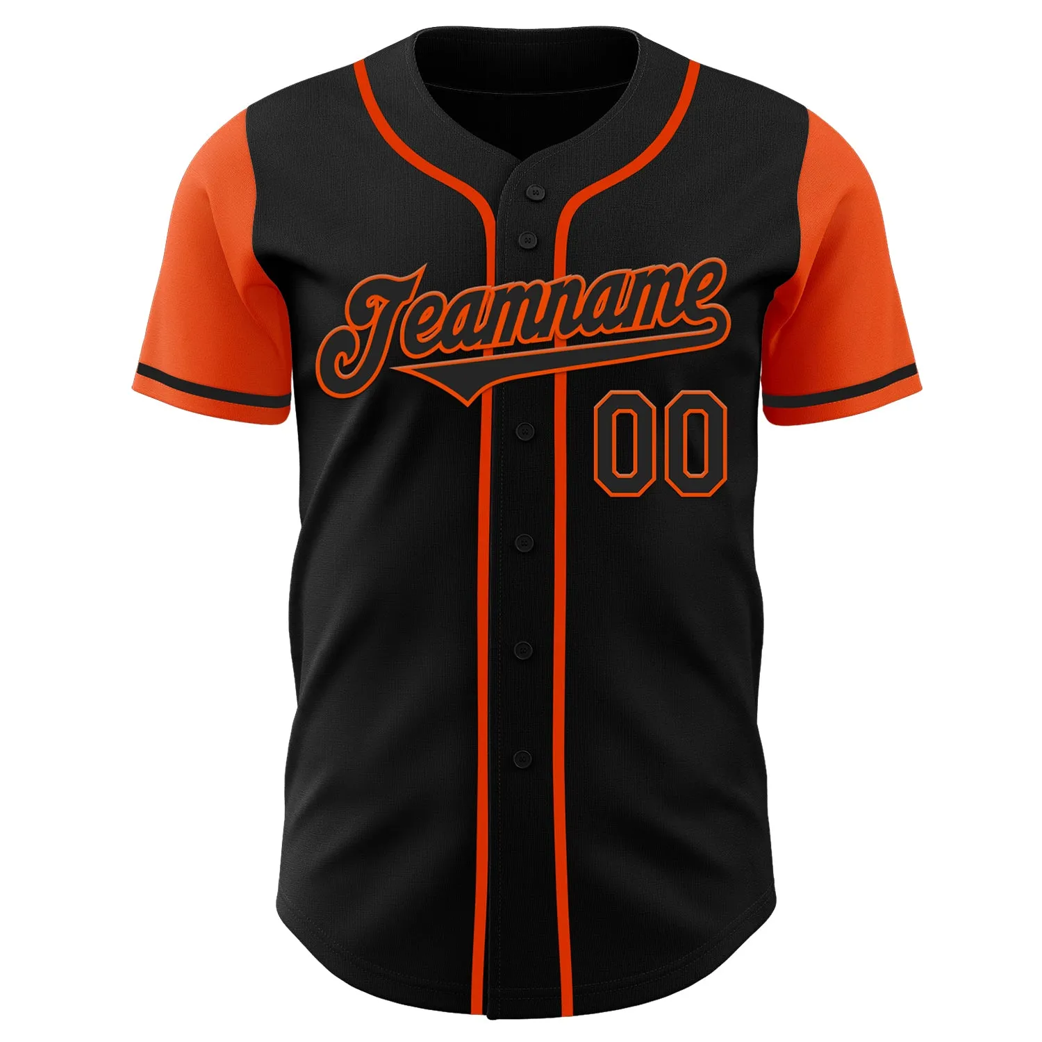 Custom Black Orange Authentic Two Tone Baseball Jersey