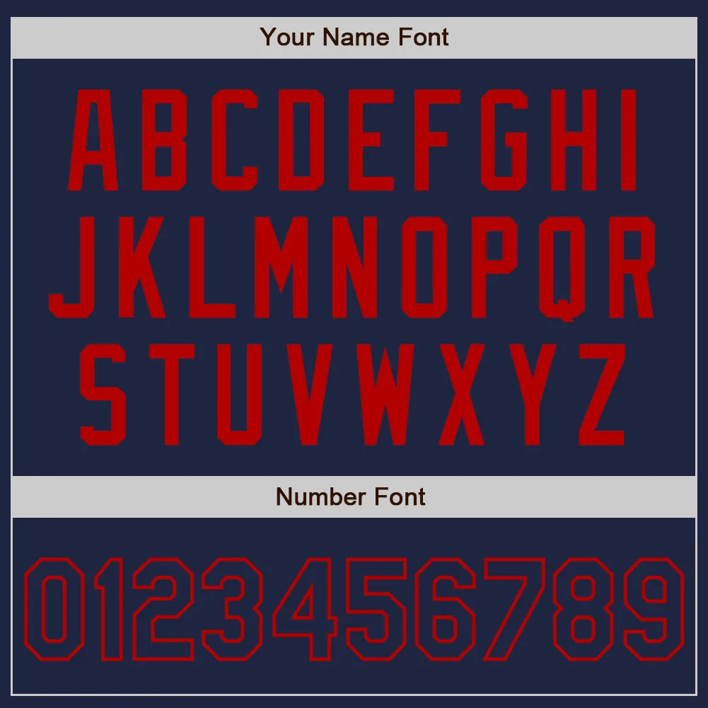 Custom Navy Red Authentic Two Tone Baseball Jersey