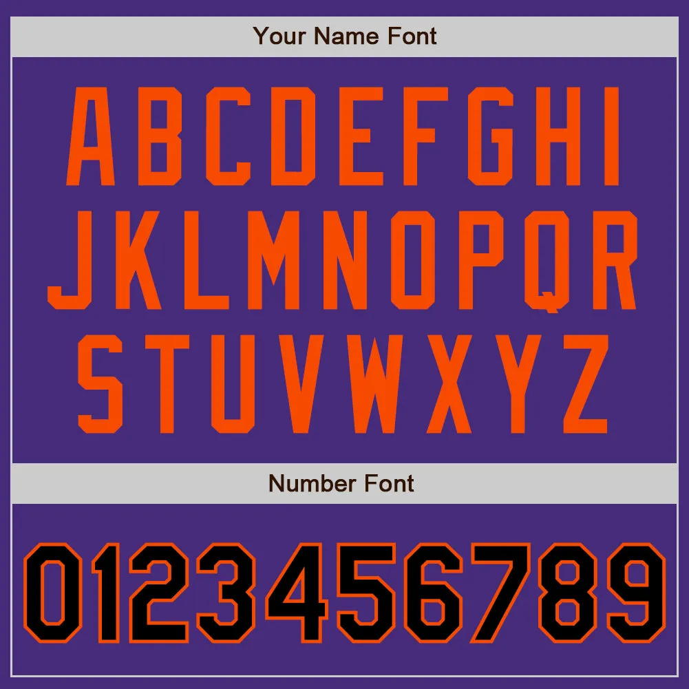 Custom Purple Black-Orange Authentic Two Tone Baseball Jersey