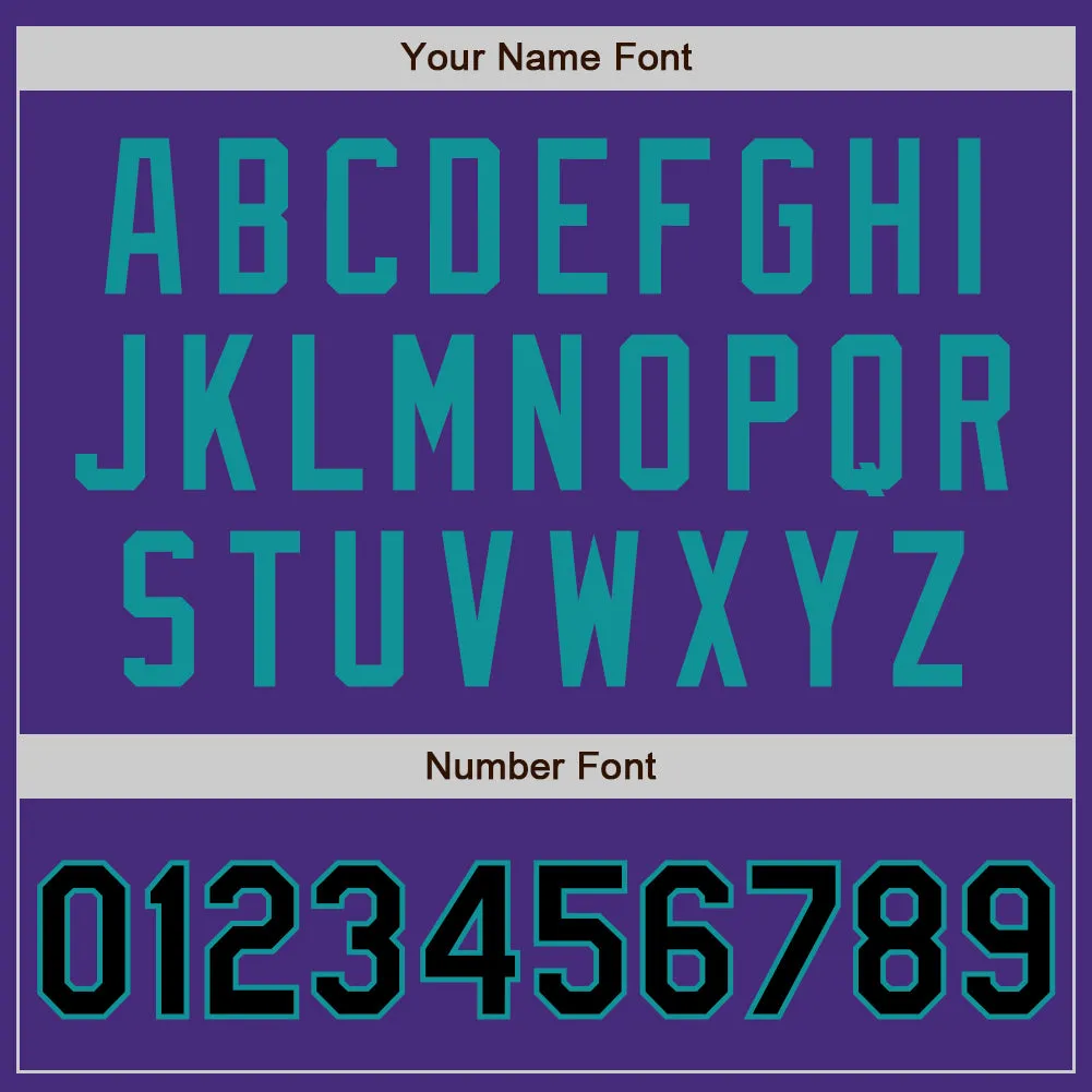 Custom Purple Black-Teal Authentic Two Tone Baseball Jersey