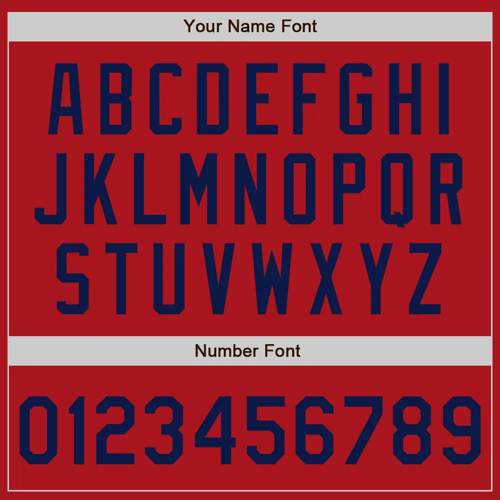 Custom Red Navy Authentic Two Tone Baseball Jersey