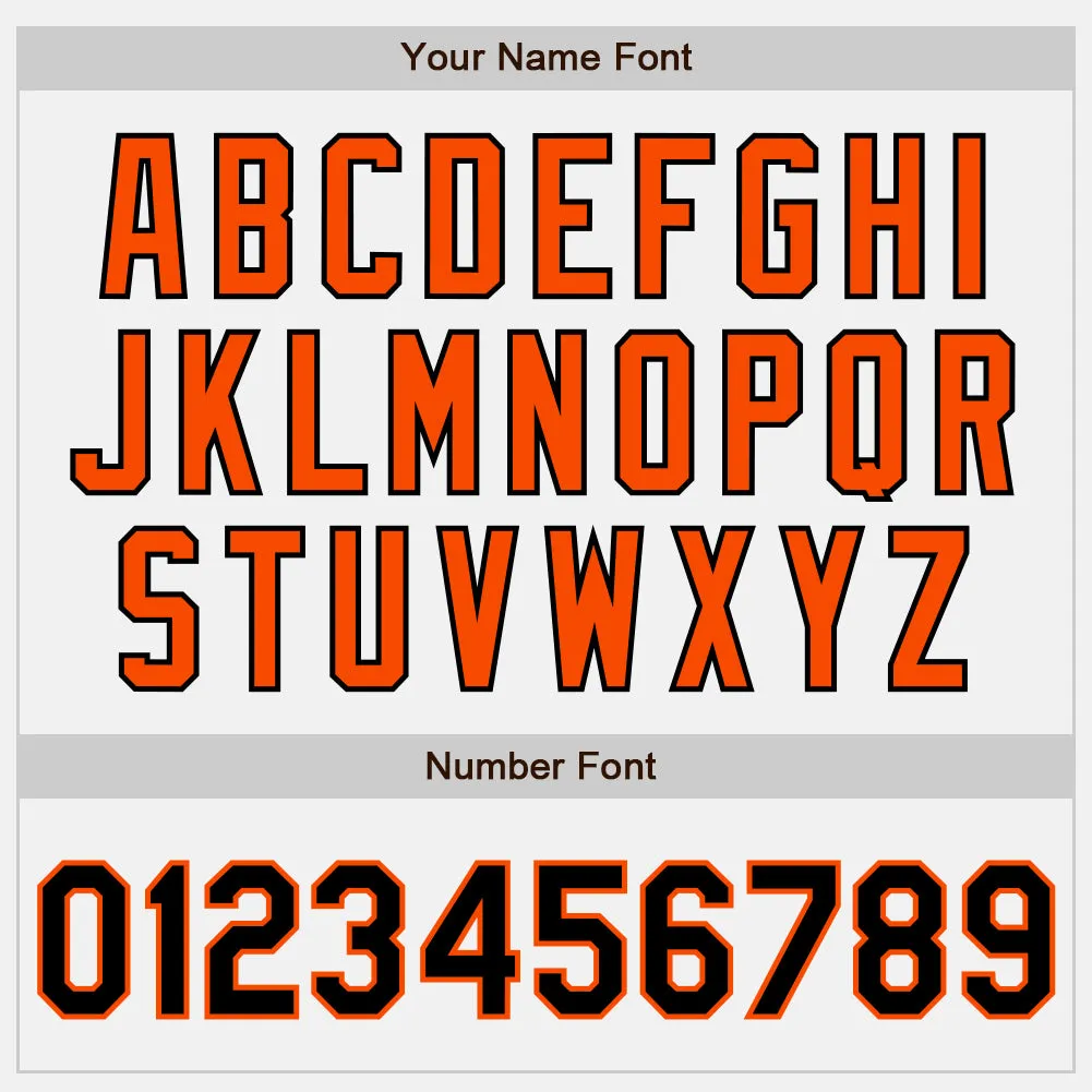 Custom White Black-Orange Authentic Two Tone Baseball Jersey