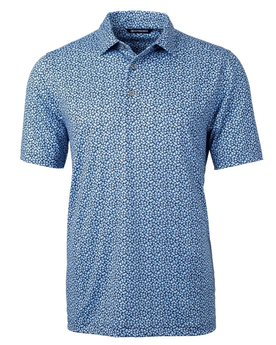 Cutter & Buck Men's Pike Magnolia Print Stretch  Polo