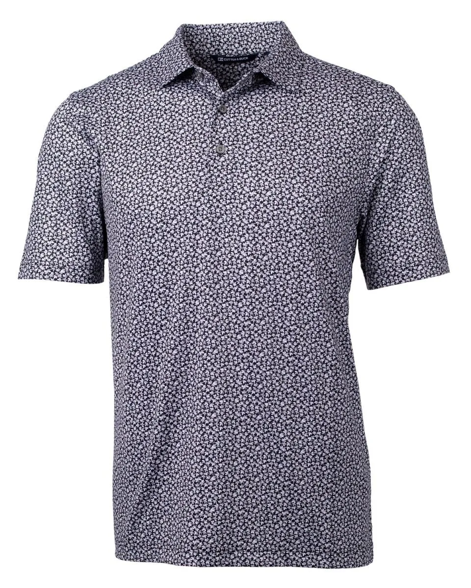 Cutter & Buck Men's Pike Magnolia Print Stretch  Polo