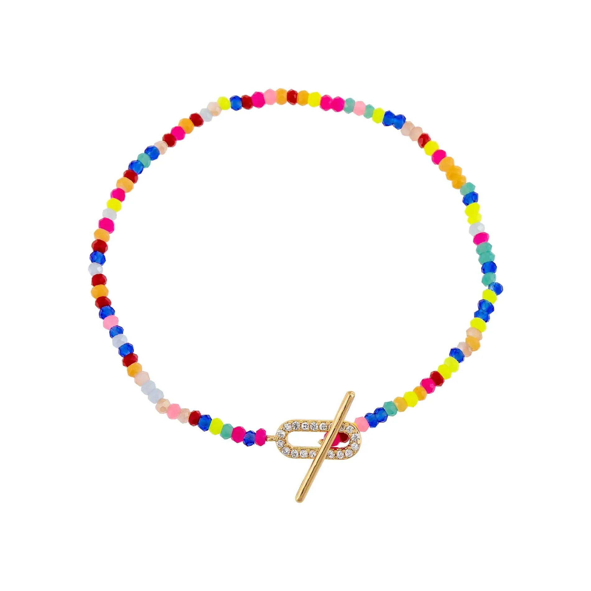 CZ Toggle Neon Beaded Bracelet