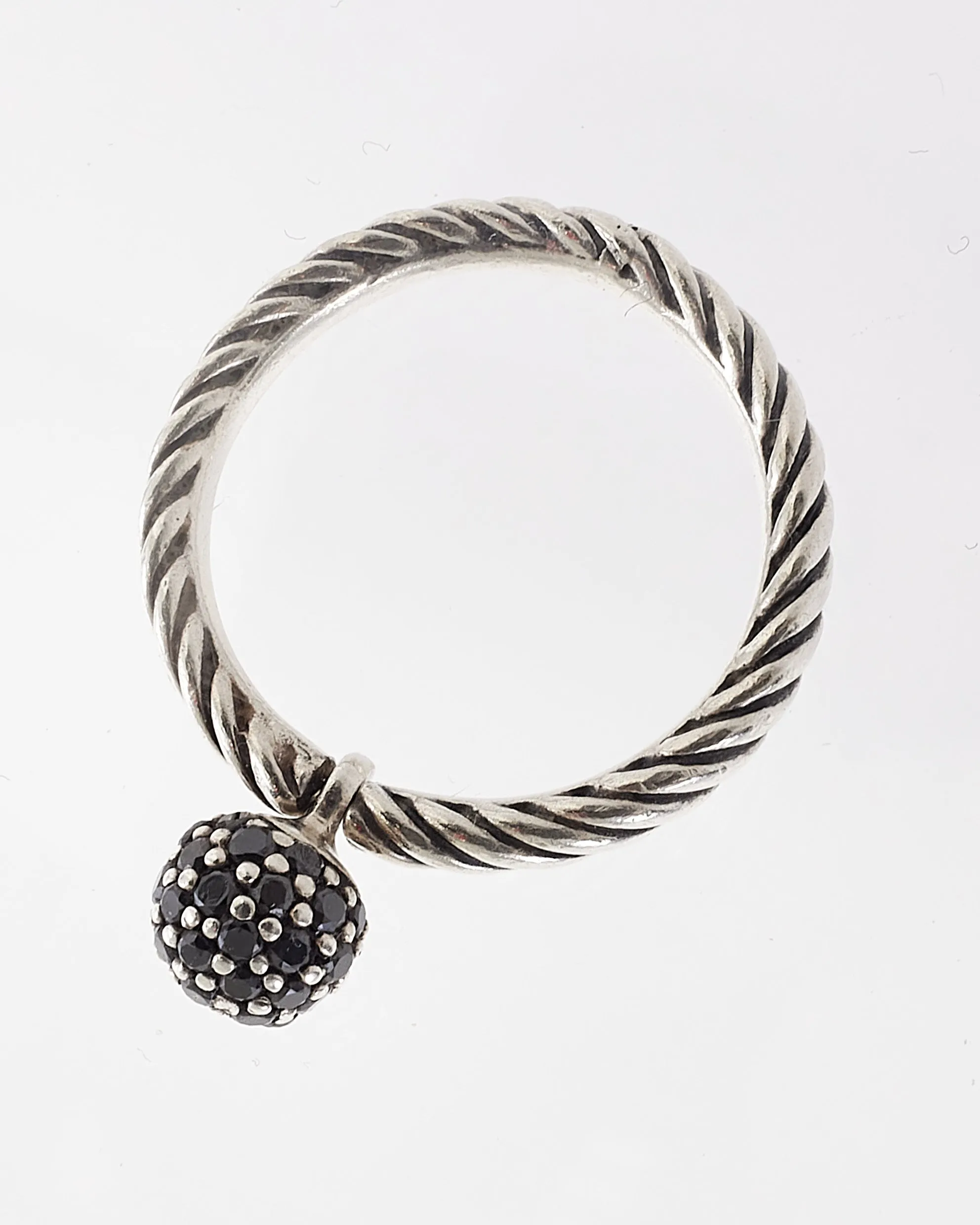 David Yurman Silver & Onyx Pavé Dangle Ring - 5