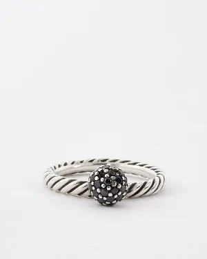 David Yurman Silver & Onyx Pavé Dangle Ring - 5