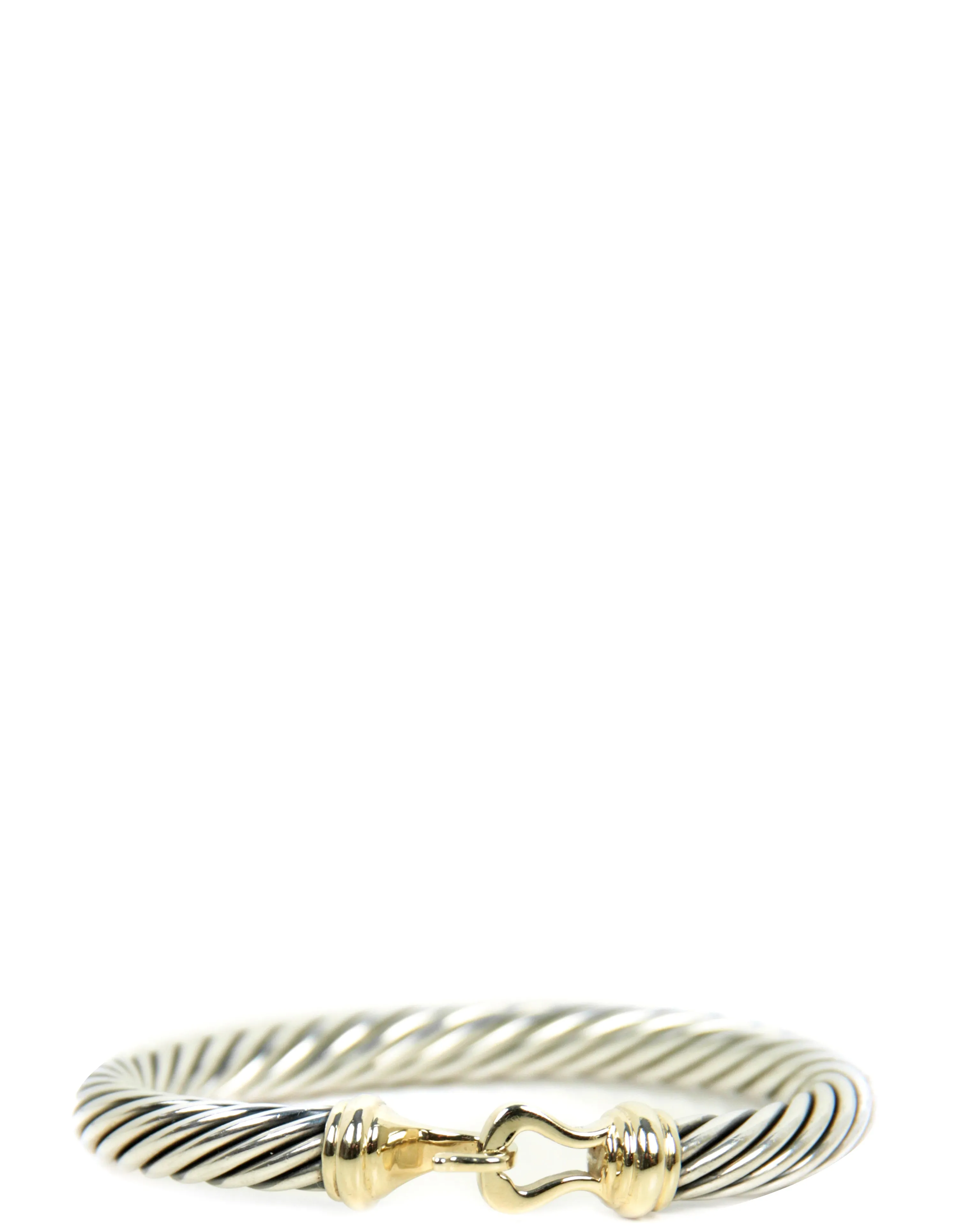 David Yurman Sterling/14k 7mm Cable Classic Buckle Bracelet