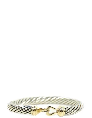 David Yurman Sterling/14k 7mm Cable Classic Buckle Bracelet